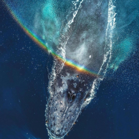 当鲸鱼遇上彩虹...